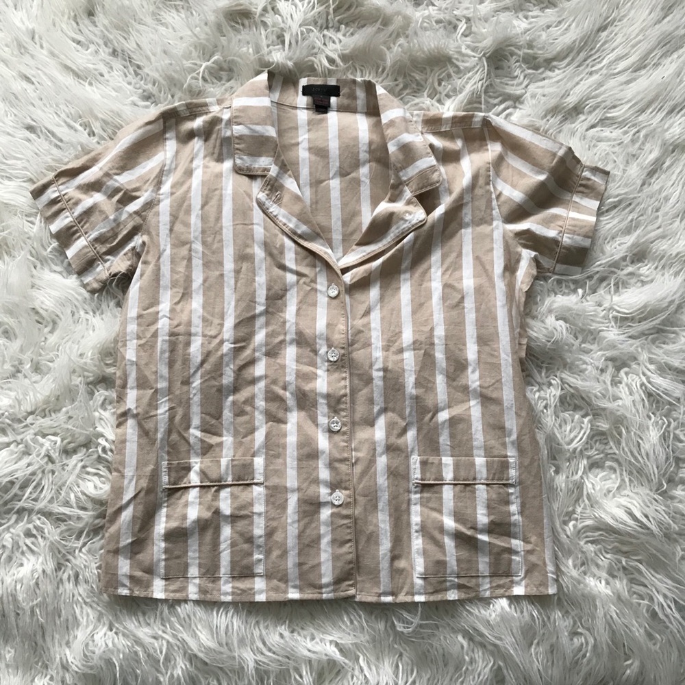 J. Crew Striped Sleep Short Sleeve Pajama Top‎